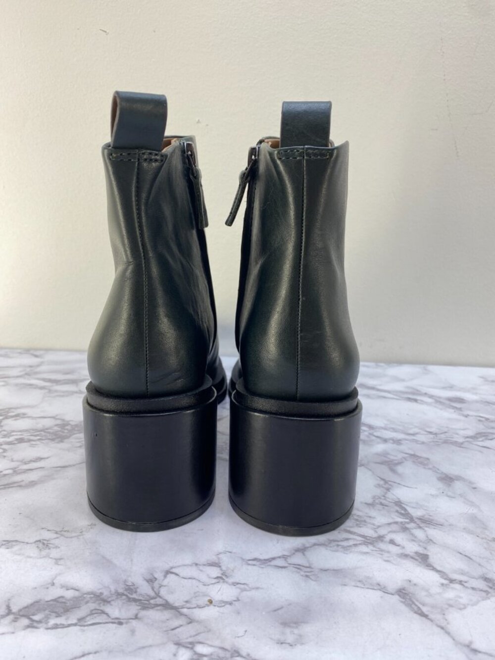 FRANCO SARTO Women's Dalden Hunter Green Leather Booties sz 9 - Picture 3 of 7